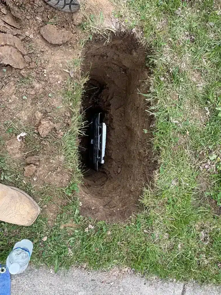 During photo – Kreamer – Foundation Structural Repair in Indianapolis